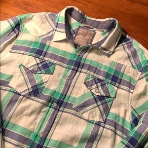 GUESS Snap Button Down XL Slim Fit LS Shirt (M-40)